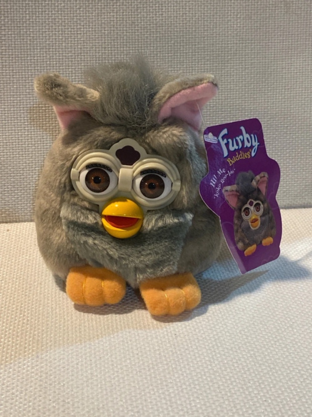Vintage grey Furby beanbag plush NWT